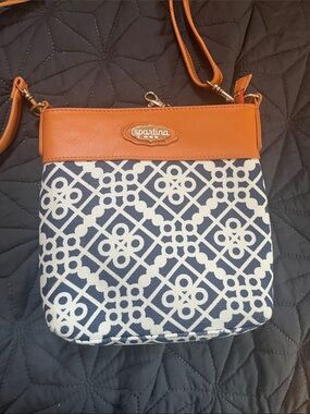 Spartina 449 Navy & Tan Patterned Crossbody